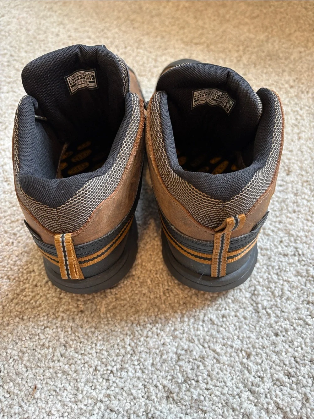 Keen Men's Brown and Black Trail Boots with Orange Accents
